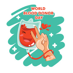 Fototapeta premium World blood donation day. Poster. Vector