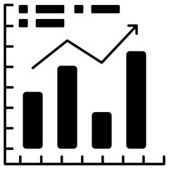 A flat design, icon of growth chart