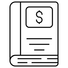 Editable design icon of financial book