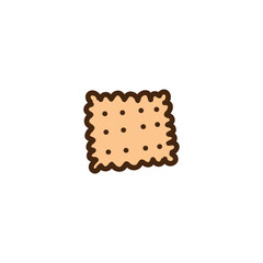 Cracker. Cookie hand drawn illustration. Pastry for menu design, cafe decoration. Vector cartoon illustration.