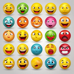 Fototapeta premium whatsapp scoial media smiley, set of smiles, faces, smileys