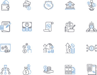 Estate planning line icons collection. Will, Trust, Inheritance, Executor, Estate, Probate, Guardian vector and linear illustration. Asset,Legacy,Heir outline signs set