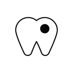 tooth hole icon vector stock.