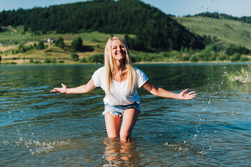 woman in the river