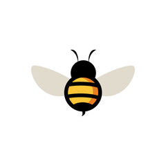 Bee flat icon vector logo template.