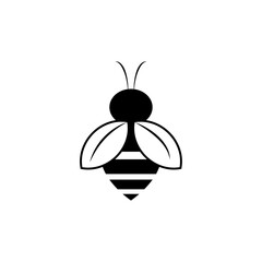 Bee flat icon vector logo template.