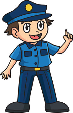 Police Officer Cartoon Colored Clipart 