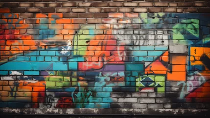 Foto auf Alu-Dibond graffiti on a brick wall © VirtualCreatures