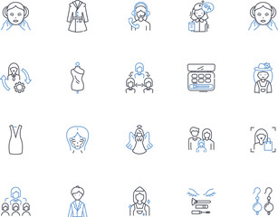 Fototapeta na wymiar Niece line icons collection. Love, Family, Joy, Happiness, Adventure, Fun, Kindness vector and linear illustration. Sunshine,Blessing,Sweetheart outline signs set