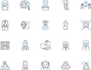 Daughters line icons collection. Love, Joy, Pride, Protectiveness, Beauty, Strength, Grace vector and linear illustration. Intelligence,Warmth,Inspiration outline signs set