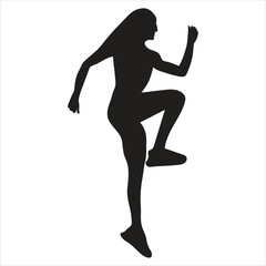 Fototapeta na wymiar A female model jumping. silhouettes illustration