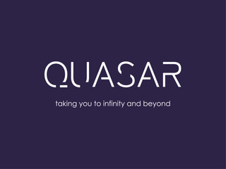 Quasar logo for rocket ship company related to space 