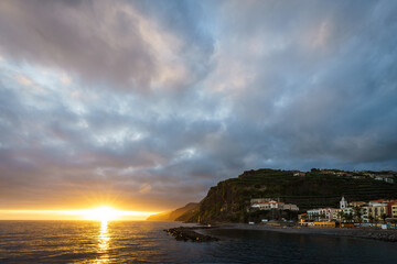 sunset over the sea at madeira
