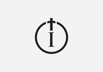 Church and Christian logo design. Emblem with cross and holy bible. Christian sign logo and religious community sign vector letters