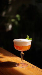 fresh drink mocktail, with sweet and sour flavoured made with Freshly orange squash and lemon, bar...