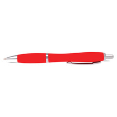 Red pen with a white background drawing illustration.vector Artwork