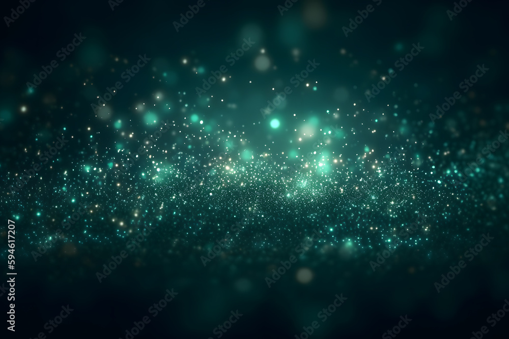 Wall mural green emerald background with shining elements. neural network ai generated art