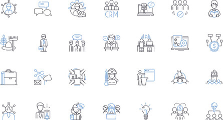 Talent nurturing line icons collection. Development, Cultivation, Training, Coaching, Growth, Fostering, Empowerment vector and linear illustration. Encouragement,Mentorship,Inspiration outline signs