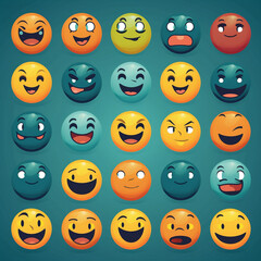 Fototapeta premium whatsapp scoial media smiley set of smiles, faces