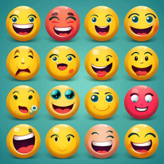 Fototapeta premium whatsapp scoial media smiley set of smiles, faces