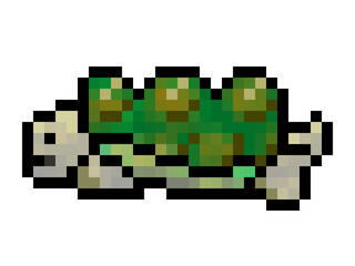 Fototapeta premium かめのドット絵