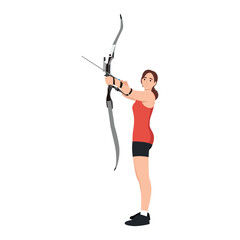 Archery athlete with compound bow.