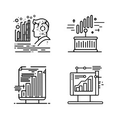 Creative business innovation icon set.