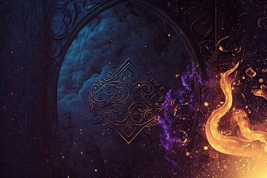 A Magical Background in the Arcane Sorcery Mastery Style - Mysterious Arcane Magic Wallpaper - Stylish Vintage Retro Ancient Sorcery Backdrop Texture - Created with Generative AI technology