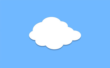 Cloud graphic shapes. Data design element. Vector cloudy bubble set isolated on blue background