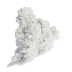 White fluffy puffy smoky clouds in a transparent background