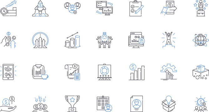 Competence line icons collection. Expertise, Skill, Capability, Proficiency, Knowledge, Ability, Talent vector and linear illustration. Aptitude,Mastery,Experience outline signs set