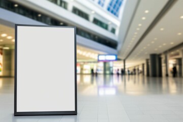 Advertising billboard on floor at a mall, perfect for corporate branding and promotion