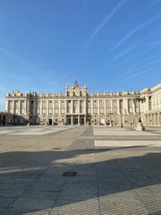 Fototapeta na wymiar Vertical shot of the courtyard of the Royal Palace of Madrid. Spain.