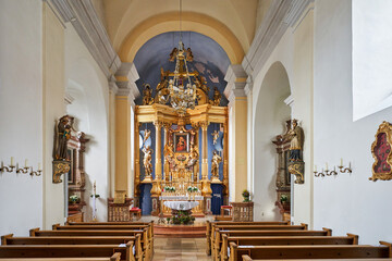 Fototapeta Passau, Innstadt, Wallfahrtskirche, Mariahilf, Klosterkirche, Kloster, Kirche Innen Altar obraz