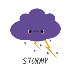 Vector Illustration Of Cartoon Storm