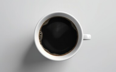 White Coffee Cup with hot coffee, Black coffee, Espresso