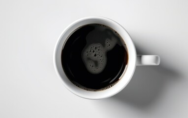 White Coffee Cup with hot coffee, Black coffee, Espresso