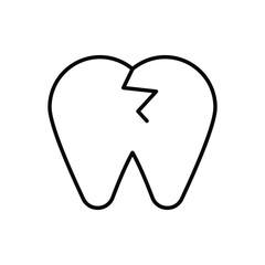 bad tooth icon vector stock.