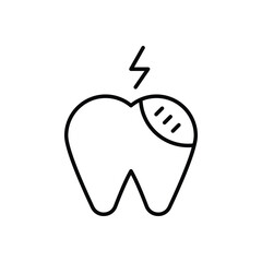 tooth pain icon vector stock.