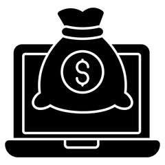 Creative design icon of online money 
