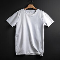 Obraz premium White T-Shirt Mockup, Black Bg, AI Generated