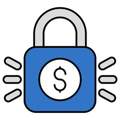 A premium download icon of financial security 