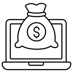 Creative design icon of online money 