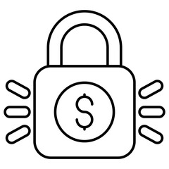 A premium download icon of financial security 