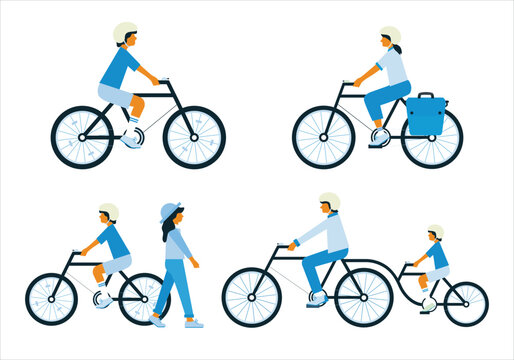 bicycle flat design vector illustrations