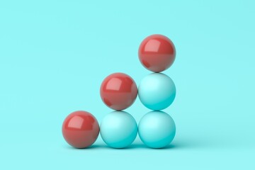 Successful growth bar sphere graph diagram