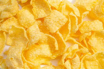 Corn chips snack on white background