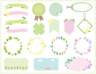 見出しに使える春色のフレームセット