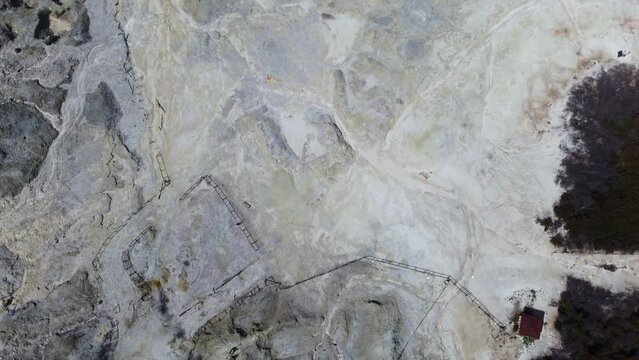 Incredible view on Solfatara volcano at Campi Flegrei Pozzuoli Naples