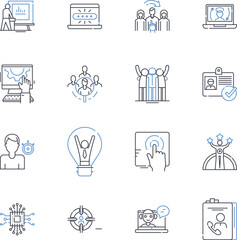 Commercial ties line icons collection. Partnership, Collaboration, Business, Deals, Association, Affiliation, Alliance vector and linear illustration. Commerce,Trade,Industry outline signs set